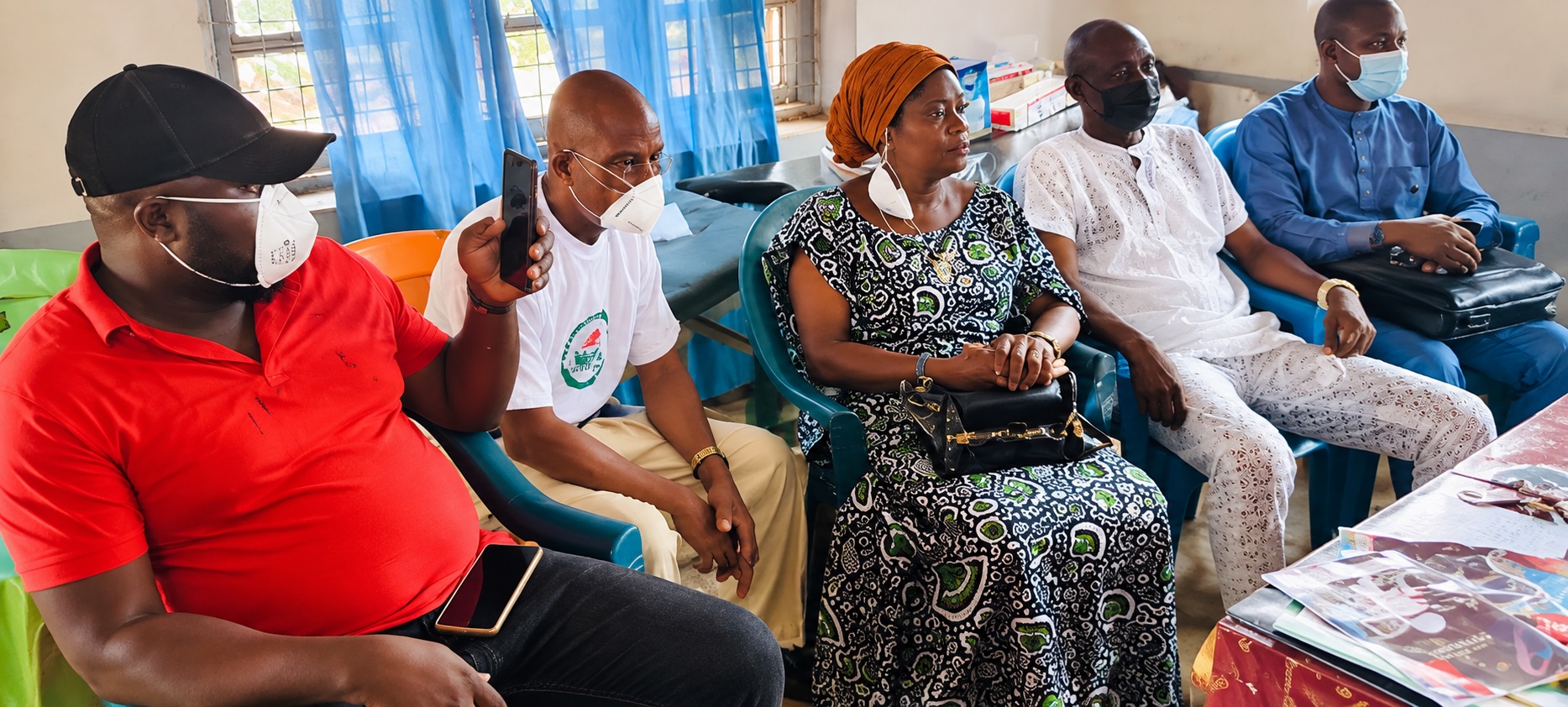 Community leaders welcoming WYDIF volunteers at the local health center